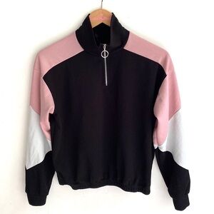 In motion full zip color black long sleeve jacket, Size M